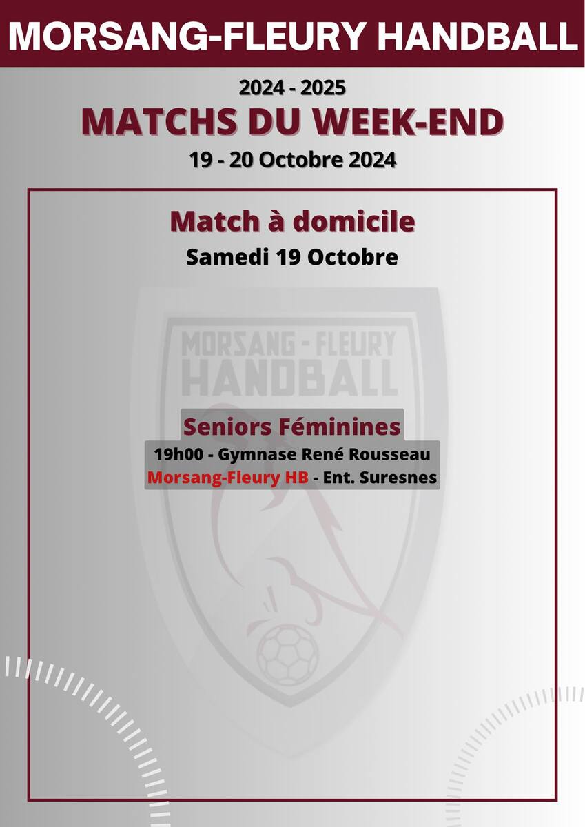 Match à domicile du 19-20 Octobre