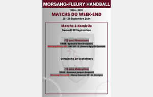 Matchs à domicile du 28-29 Septembre