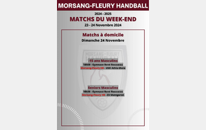 Matchs à domicile du 23-24 Novembre