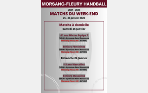 Matchs à domicile du 25-26 Janvier