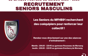 Recrutement Seniors Masculins