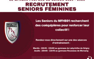 Recrutement Seniors Féminines