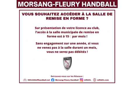 Accès à la salle de remise en forme