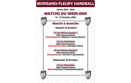 Matchs à domicile du 14-15 Octobre